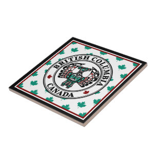 Native American Red Black Haida Art Thunderbird Ceramic Tile