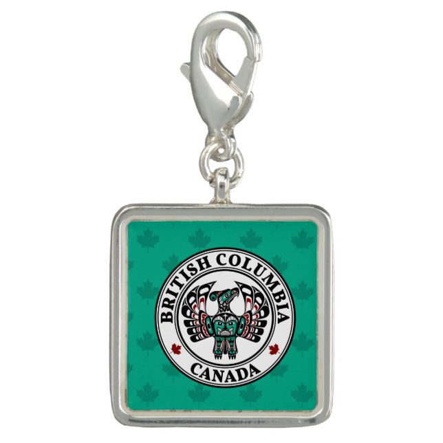 Native American Red Black Haida Art Thunderbird Charm (Front)