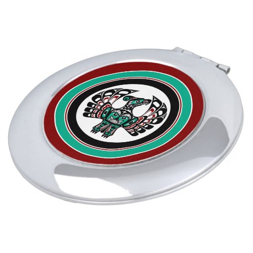 Native American Red Black Haida Art Thunderbird Compact Mirror