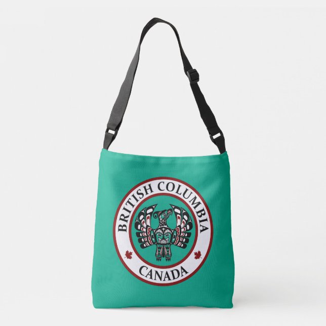 Native American Red Black Haida Art Thunderbird Crossbody Bag (Back)