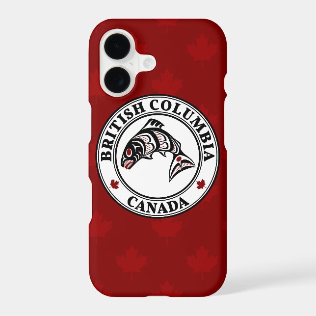 Native American Red Black Haida Art Vector Salmon Case-Mate iPhone Case (Back)
