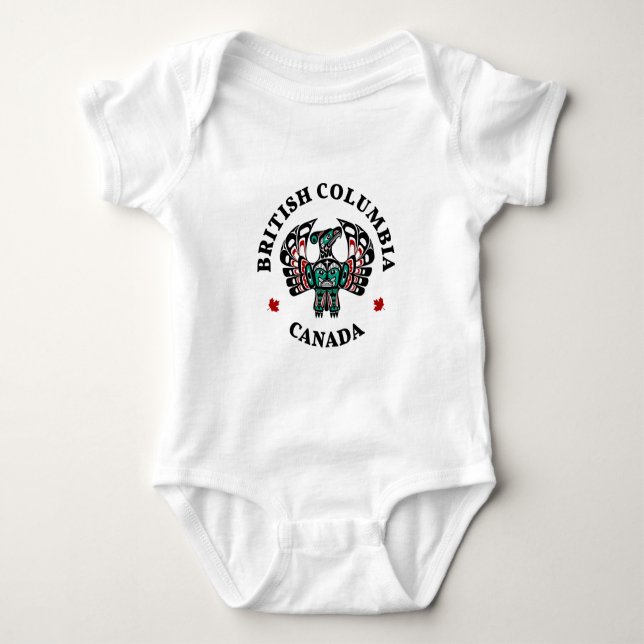 Native American Red Black Haida Art Weeping Skull Baby Bodysuit (Front)