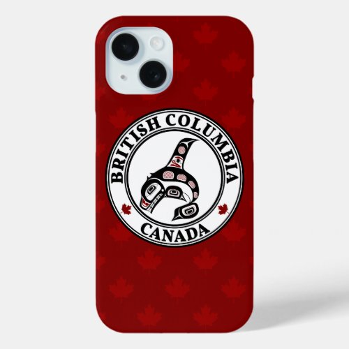 Native American Red Black Haida Killer Whale iPhone 15 Case