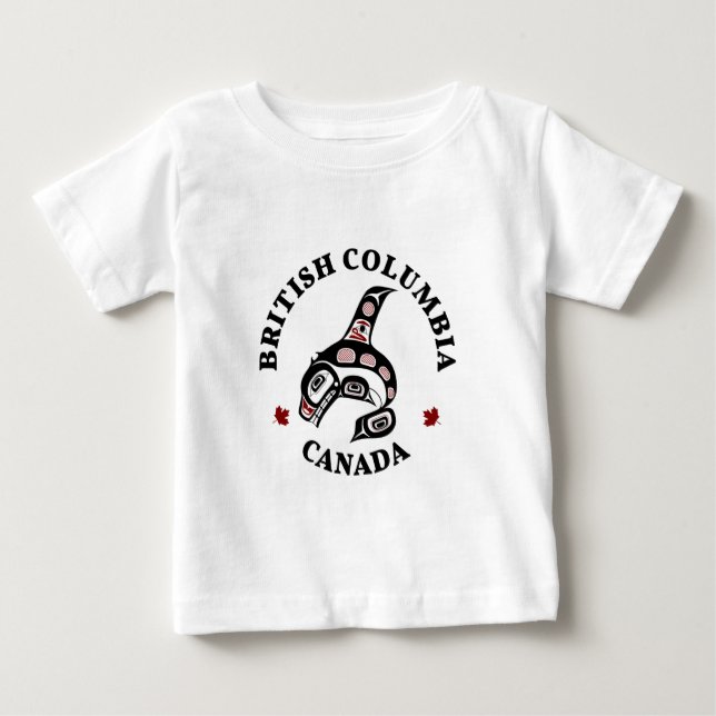 Native American Red Black Haida Orca Killer Whale Baby T-Shirt (Front)