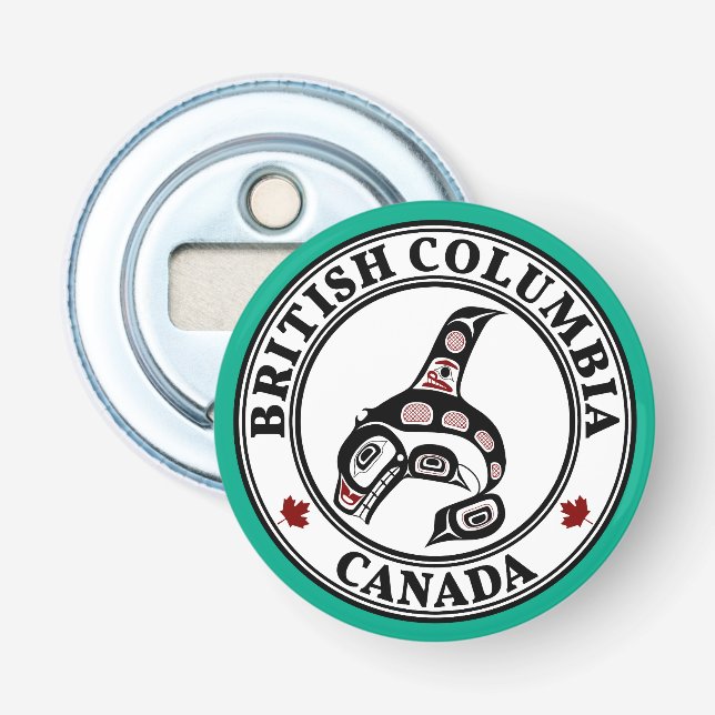 Native American Red Black Haida Orca Killer Whale Bottle Opener (Front)