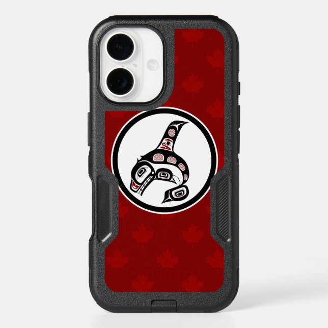 Native American Red Black Haida Orca Killer Whale Otterbox iPhone Case (Back)