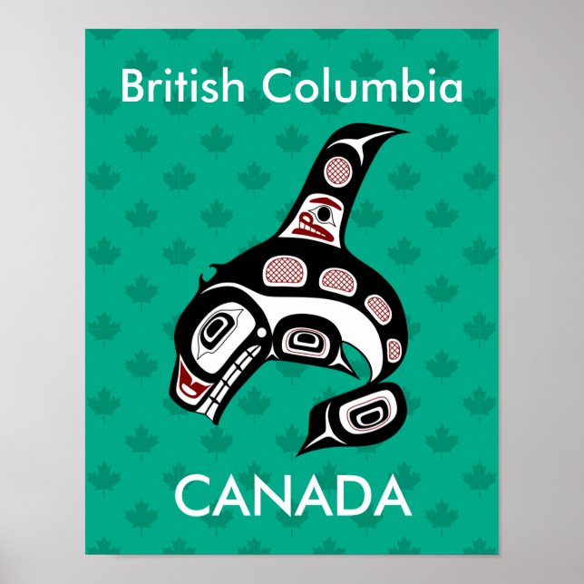 Native American Red Black Haida Orca Killer Whale Poster (Front)