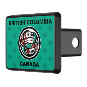 Native American Red Black Haida Otter Salmon Hitch Cover