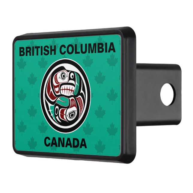 Native American Red Black Haida Otter Salmon Hitch Cover (Left)
