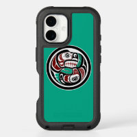 Native American Red Black Haida Otter Salmon