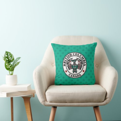 Native American Red Black Haida Thunderbird Throw Pillow