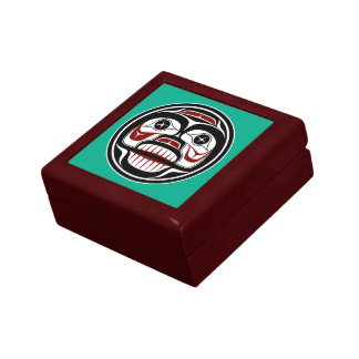 Native American Red Black Haida Weeping Skull Gift Box