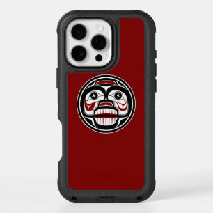 Native American Red Black Haida Weeping Skull iPhone 16 Pro Max Case