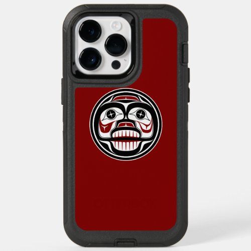 Native American Red Black Haida Weeping Skull OtterBox iPhone 14 Pro Max Case