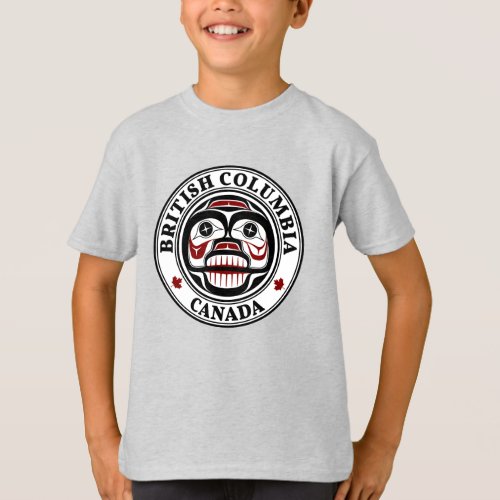 Native American Red Black Haida Weeping Skull T_Shirt