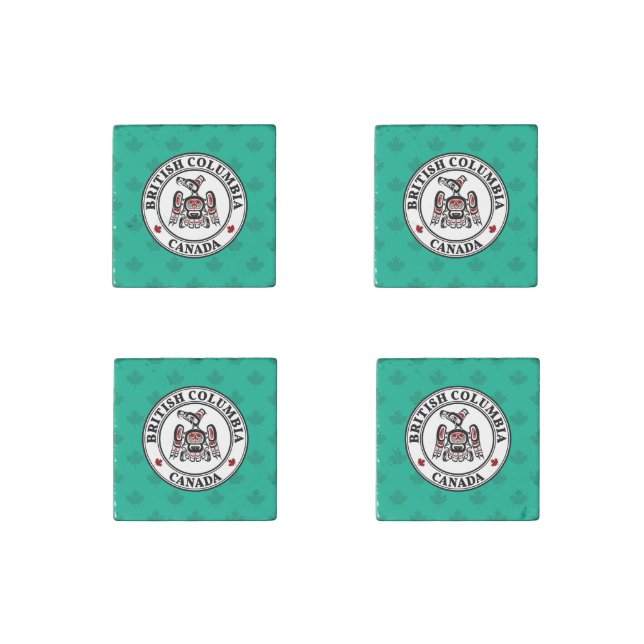 Native American Red Black Kaigani Thunderbird Art Stone Magnet (Front)