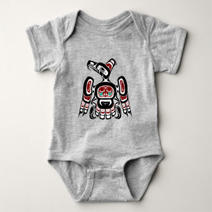 Native American Red Black Kaigani Thunderbird Baby Bodysuit