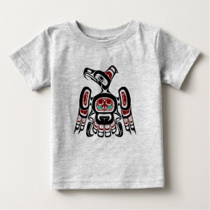 Native American Red Black Kaigani Thunderbird Baby T-Shirt