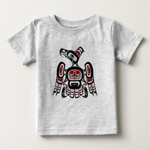 Native American Red Black Kaigani Thunderbird Baby T_Shirt