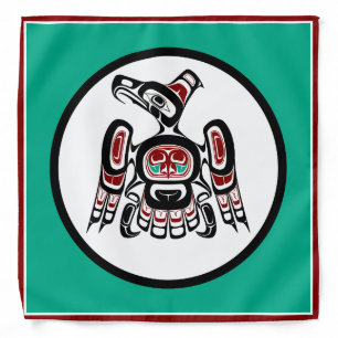 Native American Red Black Kaigani Thunderbird Bandana
