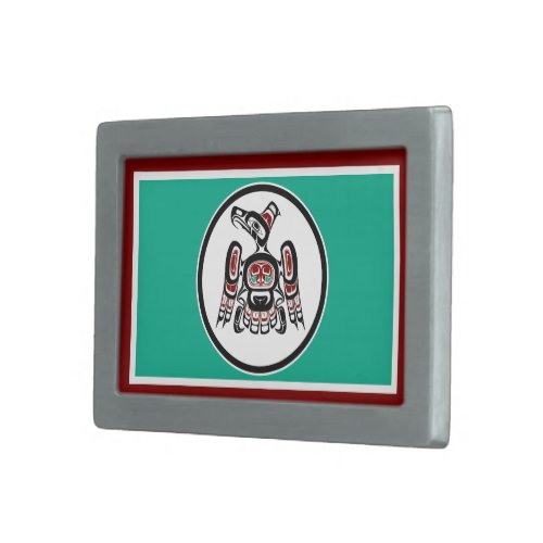 Native American Red Black Kaigani Thunderbird Belt Buckle