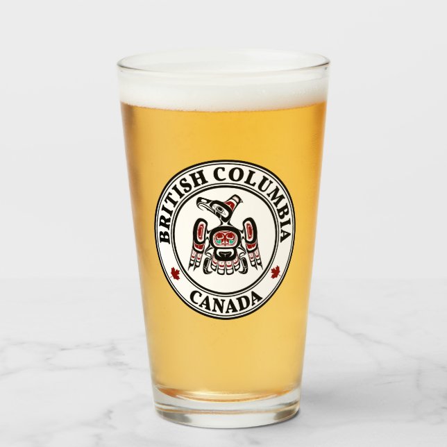 Native American Red Black Kaigani Thunderbird Glass (Front Filled)