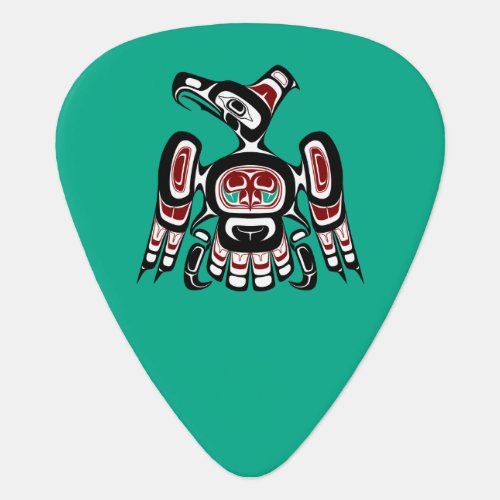 Native American Red Black Kaigani Thunderbird Guitar Pick