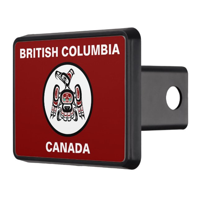 Native American Red Black Kaigani Thunderbird Hitch Cover (Left)