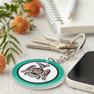 Native American Red Black Kaigani Thunderbird Keychain