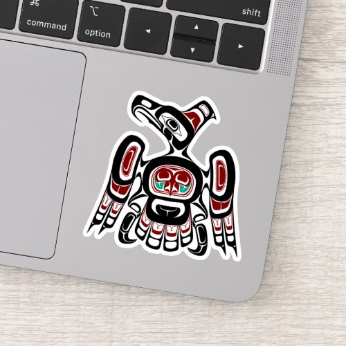 Native American Red Black Kaigani Thunderbird Sticker