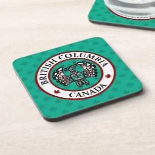 Native American Red Black White Art Thunderbird Beverage Coaster