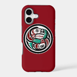 Native American Red Black White Haida Otter Salmon iPhone 17 Case