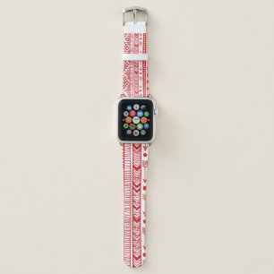 Native American: Red Ink Doodle. Apple Watch Band