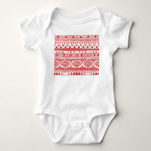 Native American: Red Ink Doodle. Baby Bodysuit