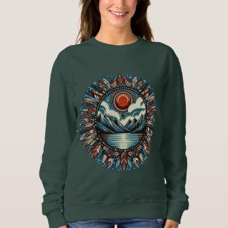Native American Red Sun Sweatshirt
