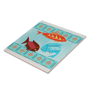 Native American River Folk BATHROOM DECOR SHOWER Tile