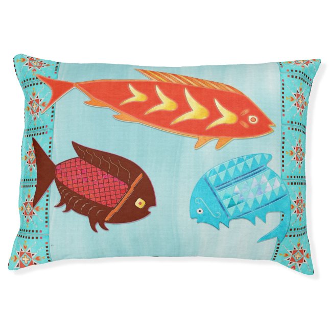 Native American River Folk CATS Pet Bed (Front)