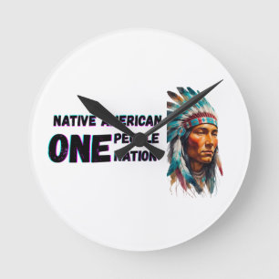 Native American  Round Clock