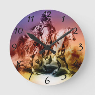 Native American Round Clock