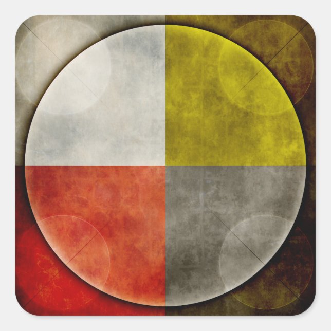 Native American Sacred Hoop Square Sticker (Front)