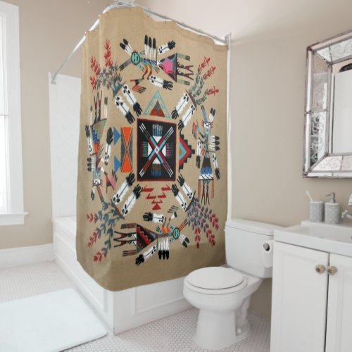 Native American Sand Idian Painting Shower Curtain