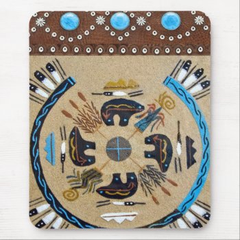 Native American "sandpainting" Western Mousepad by BootsandSpurs at Zazzle