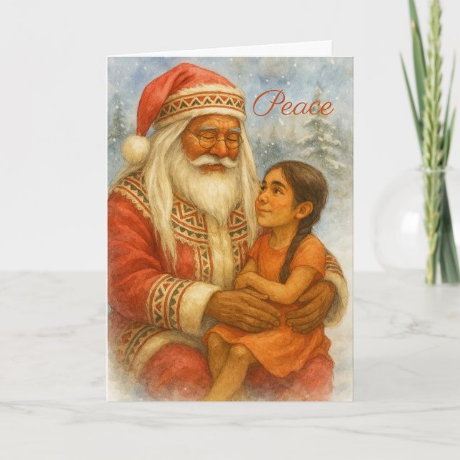 Native American Santa Christmas Card (Front)
