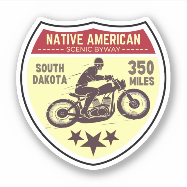 Native american scenic byway Motorcycle road trip  Sticker (Front)