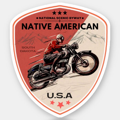 Native american scenic byway Motorcycle road trip  Sticker