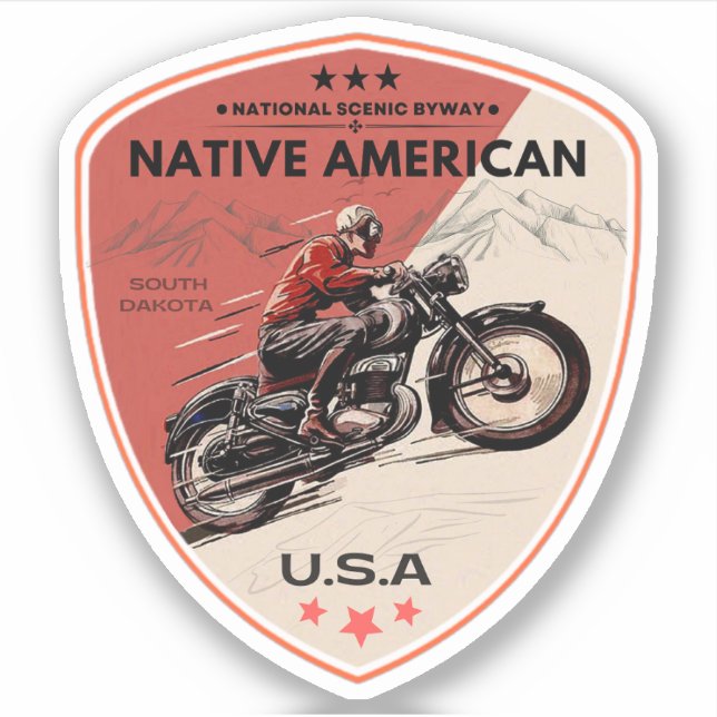 Native american scenic byway Motorcycle road trip  Sticker (Front)