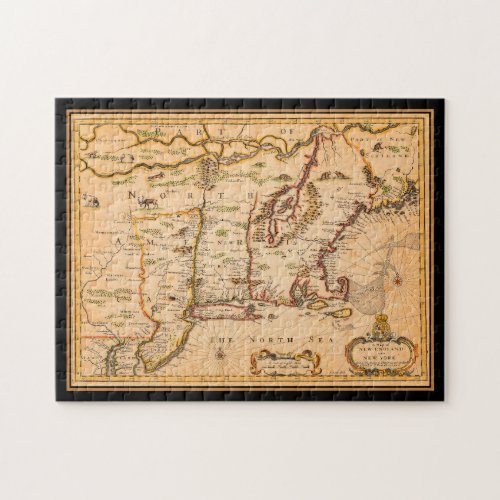 Native American Settlements 1600s New England Map  Jigsaw Puzzle