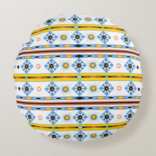 Native American Shoshone Round Pillow (Front)
