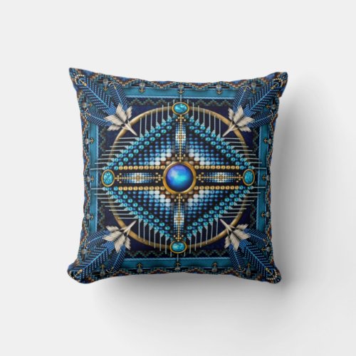 Native American Shower Curtains Throw Pillow