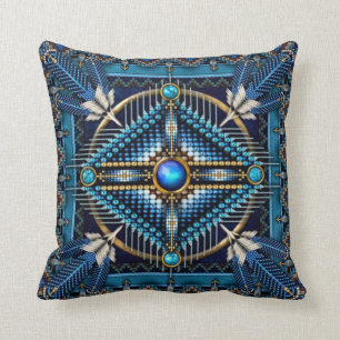 Native American Shower Curtains Throw Pillow